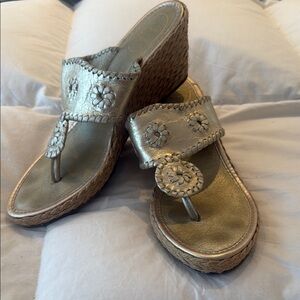 Jack Rogers Ash metallic wedges